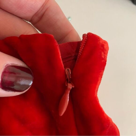 Doncaster Vintage Red rayon silk Velvet two piece suit size large - Picture 11 of 14